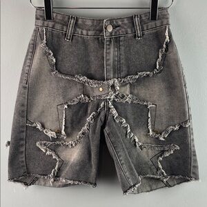 Star Gray Distressed Art to Wear Shorts